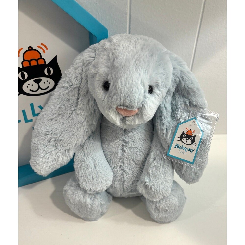 Jellycat BEAU Blue Bashful Bunny [ medium ] OG BLUE TAIL RARE❗️Retired BNWT